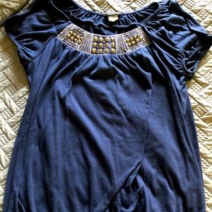 Navy blue with metallic design